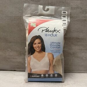 New Playtex 18 Hour 4693 Wireless Bra 42DD Beige Full Coverage Comfort Support